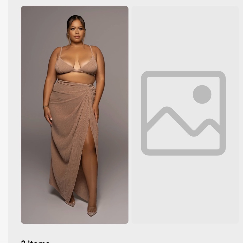 JLUXLABEL Brown Maxi Wrap Skirt with Slit